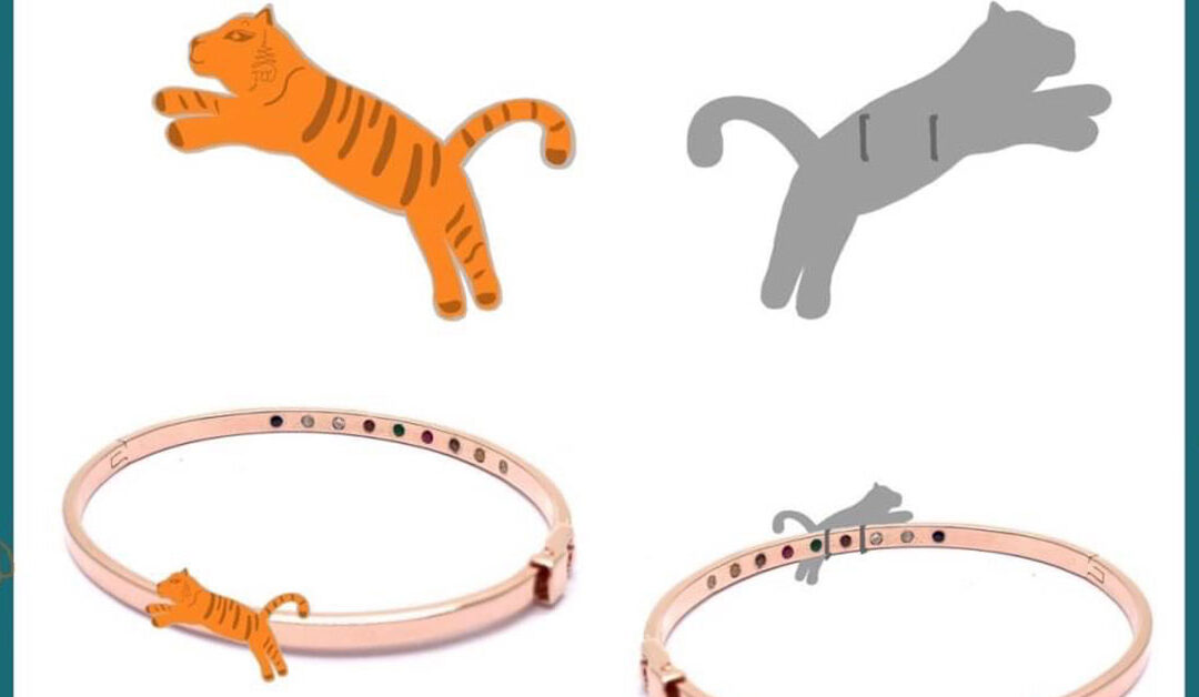 Tiger Charm I สำหรับกำไลทรงแบน