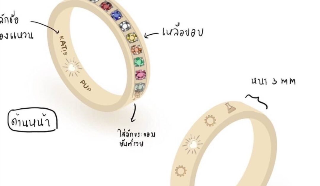 Nine Gems Wedding Rings for Bride and Groom